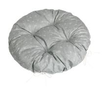 Sedák Adéla prošívaný kulatý Pnoucí kvítek šedá, bílá průměr 40 cm Sedák Adéla prošívaný kulatý Pnoucí kvítek šedá, bílá průměr 40 cm