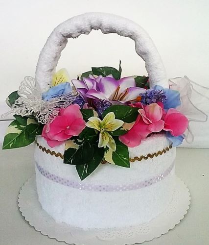 Veratex Textilní dort - květinový košík