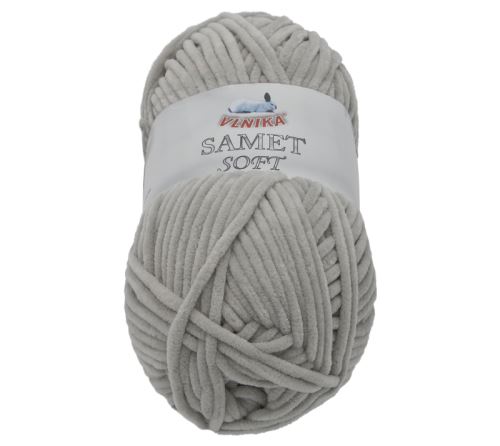 Příze SAMET světle šedá 100g / 100 m