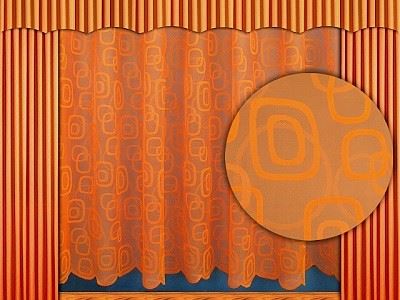 Záclona Oblázky výška 250 cm (oranžová)