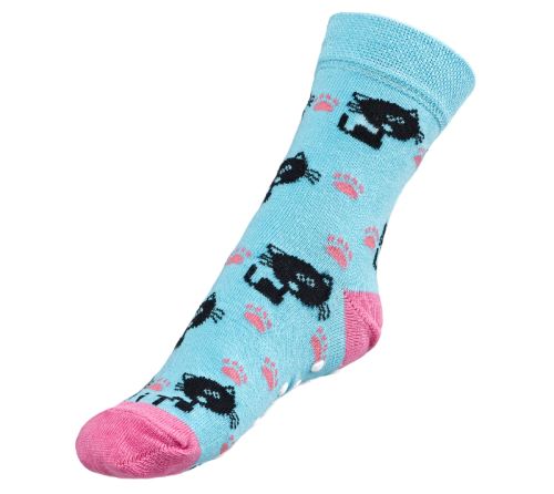 Ponožky dětské Kočičky modrá, růžová