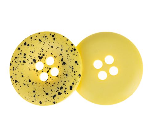 Knoflík - balení po 3 ks žlutý stříkaný prům. 35 mm