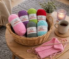 Příze BAMBUŠKA světle modrá 50g / 205 m (1)