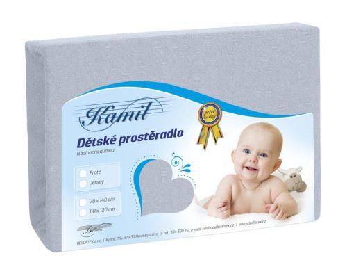 Dětské jersey prostěradlo světle šedá