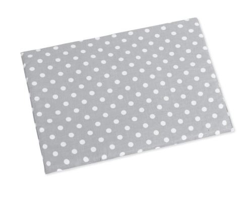 Polštářek pro kojence do postýlky puntík - šedá, bílá 42x32 cm - tenký