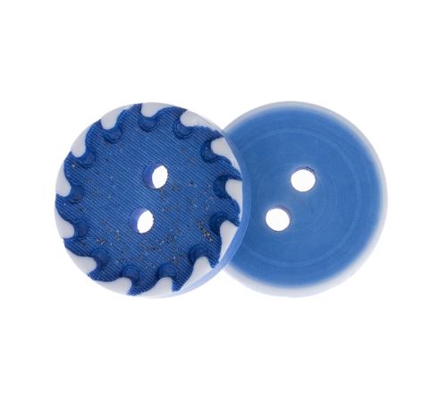 Knoflík - balení po 6 ks modrá, bílá prům. 18 mm