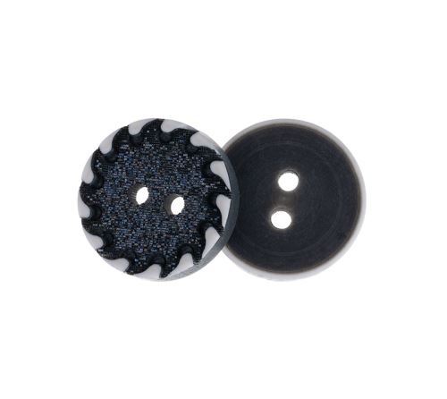 Knoflík - balení po 6 ks černá, bílá prům. 18 mm