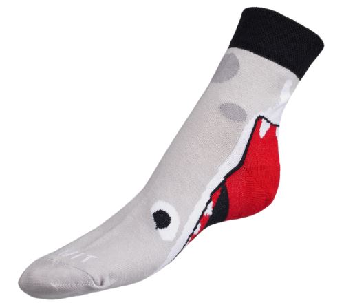 Ponožky Žralok 2 šedá, červená