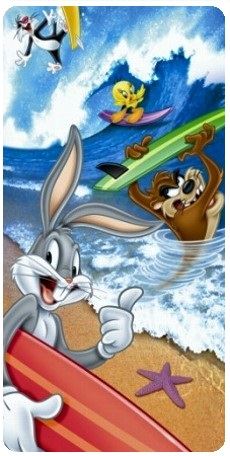 Froté osuška Bugs Bunny na surfu 75x150 cm
