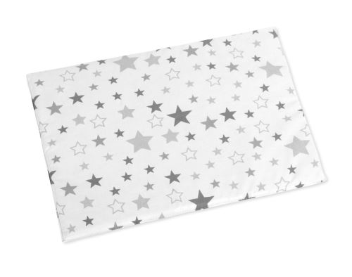 Polštářek pro kojence do postýlky hvězdy - šedá, bílá 42x32 cm - tenký