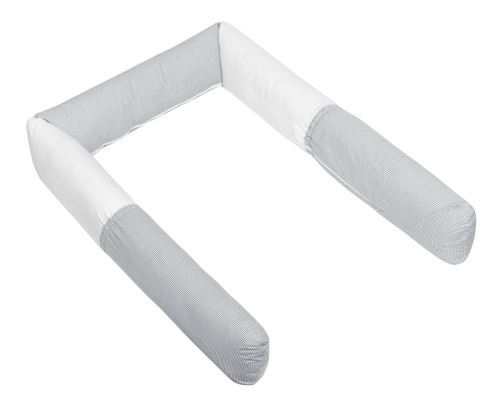 Mantinel do postele - VÁLEC kostička - šedá, bílá prům.16x280 cm