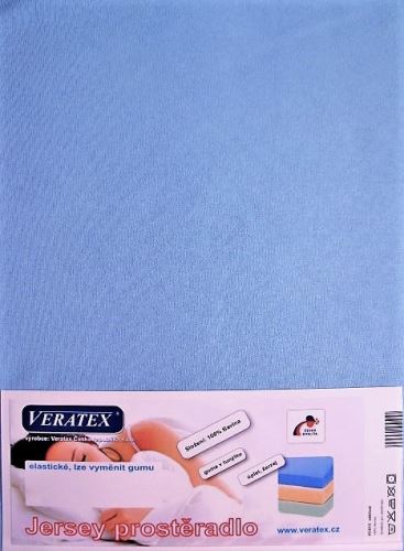 Jersey prostěradlo 90x200/15 cm (č.21-sv.modrá)