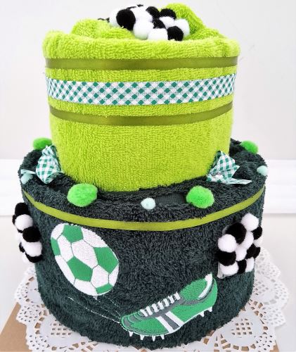 Veratex Textilní dort dvoupatrový vyšitá kopačka s míčem (možnost vyšít jméno / přezdívku doplatek 75kč)*