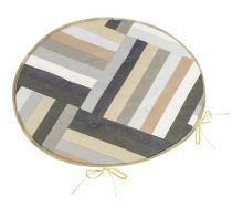 Sedák Adéla kulatý hladký Pruhy šedá, béžová průměr 40 cm