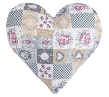 SRDCE srdce patchwork - vínová, šedá 42x40 cm SRDCE srdce patchwork - vínová, šedá 42x40 cm