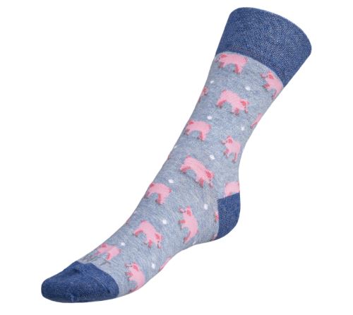 Ponožky Prasátka modrá, růžová