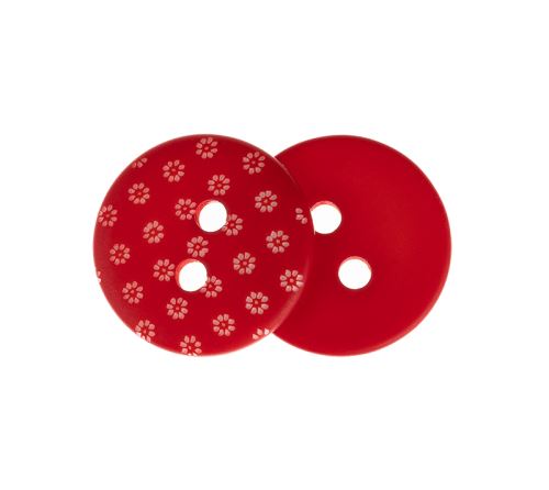 Knoflík - balení po 6 ks červená, bílá prům. 15 mm