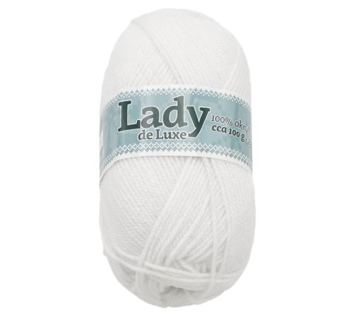 Příze LADY de Luxe sněhově bílá 100g / 238 m