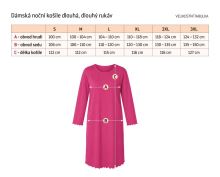 Noční košile dlouhý rukáv Modrá,Béžová XXXL (4)