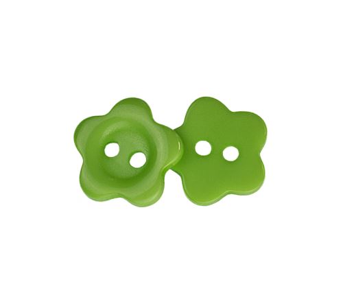 Knoflík kytka zelená prům. 15 mm