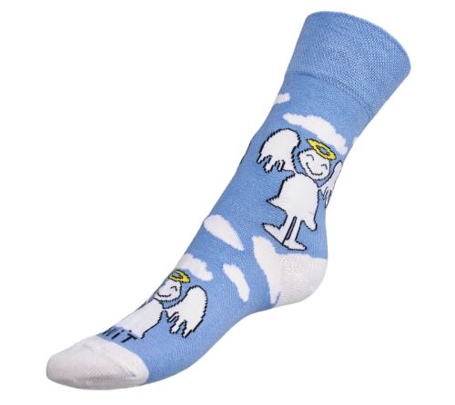 Ponožky Anděl modrá, bílá