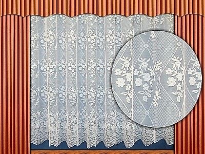 Záclona kusová - Věnce 120x400 cm  (bílá)