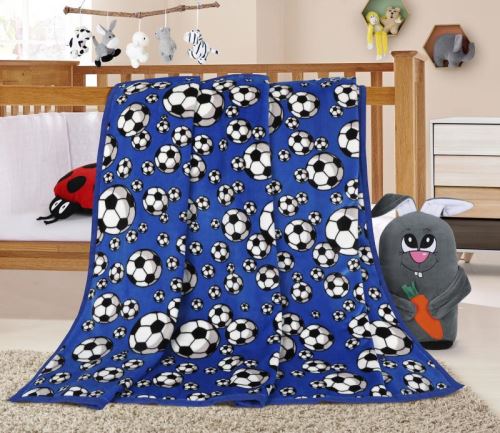 Dětská deka - 100x150 cm míč modrý