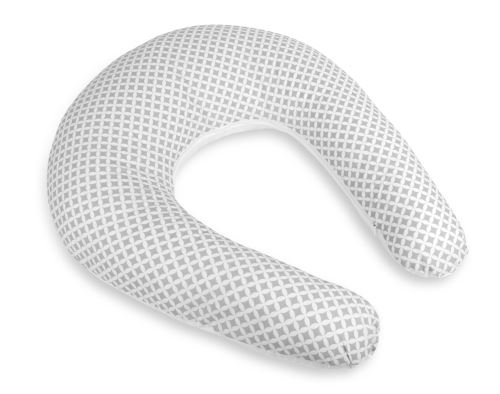 Kojicí polštář s povlakem na zip kosočtverce - šedá, bílá po obvodu 180 cm