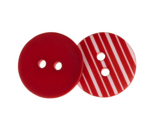 Knoflík červená, bílá prům. 20 mm