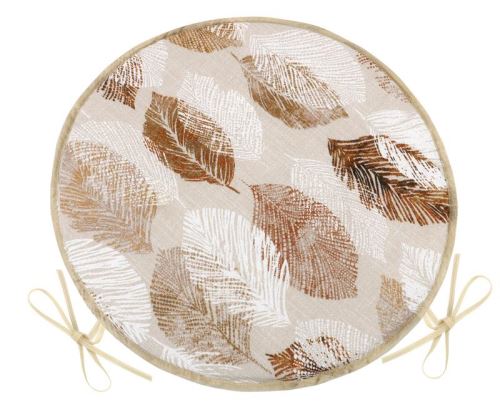 Sedák EMA kulatý hladký Listy béžová, hnědá průměr 40 cm